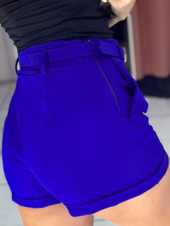 Short alfaiataria azul bic na internet