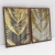 Quadro Decorativo Moderno Abstrato Textura de Folhas Kit com 2 Quadros