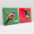 Quadro Decorativo Pequenos Pássaros Kit com 2 Quadros