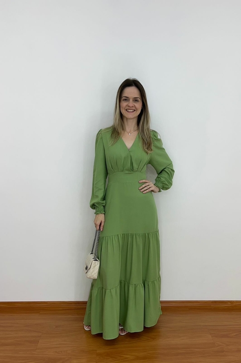 VESTIDO MELISSA MANGA LONGA - VERDE MENTA