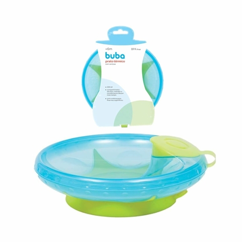 Pratinho Térmico Infantil Buba com ventosa 220ml Azul