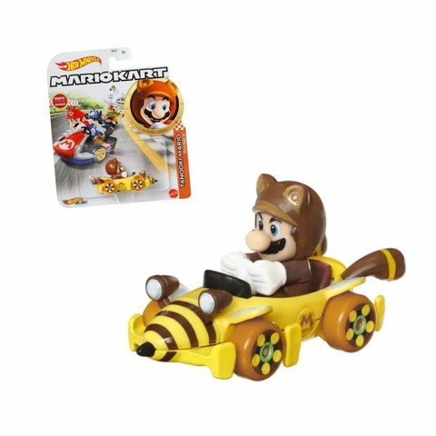 Carrinho Hot Wheels Mario Kart Tanooki Mario Felino Bumble-V