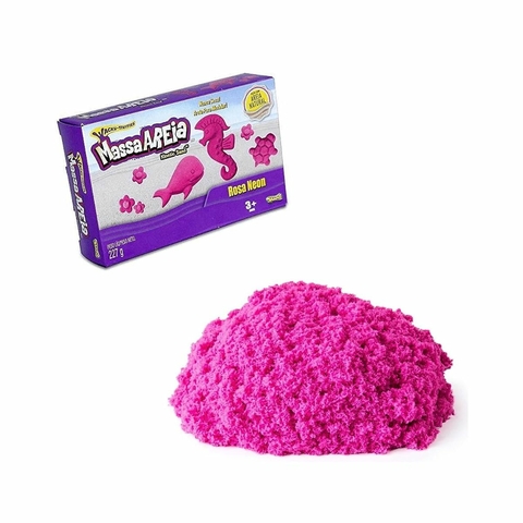 Massa Areia de Modelar Kinetic Sand Rosa Neon 227g