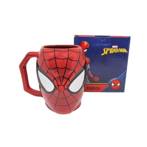 Caneca Porcelana 3D 400ml Marvel Homem Aranha