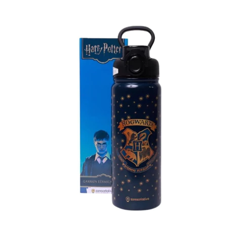 Garrafa Térmica Harry Potter Hogwarts Galaxy 650ml c/ Canudo