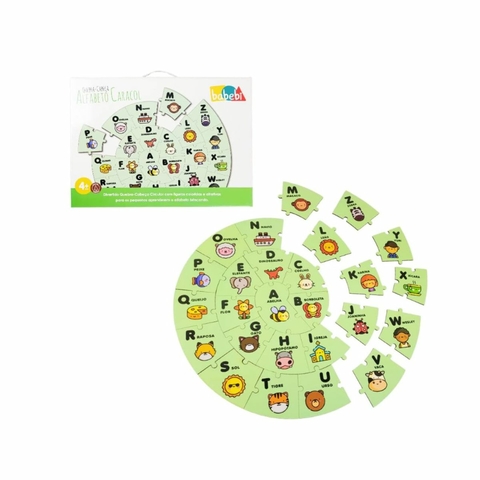 Brinquedo Quebra Cabeça Alfabeto Caracol Babebi