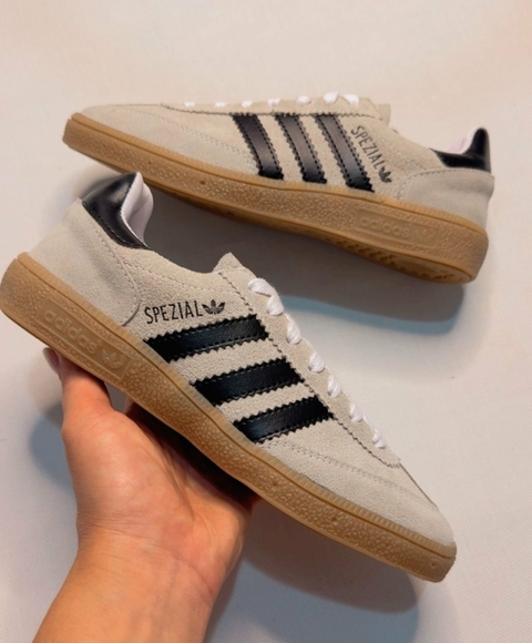 Tênis Casual Adidas Spezial Handball em Couro - Off/Preto