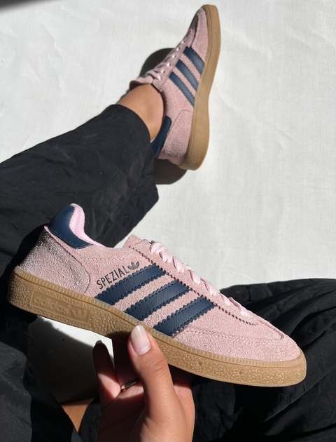 Tênis Casual Adidas Spezial Handball em Couro - Rosa com Azul Marinho