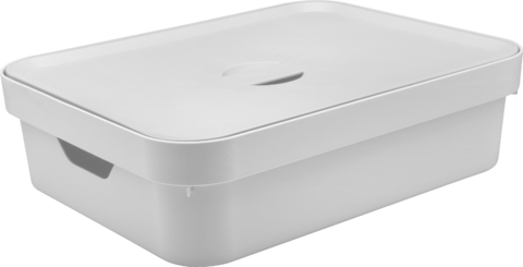 Caixa Organizadora Cube G 16 litros Com Tampa - Branca