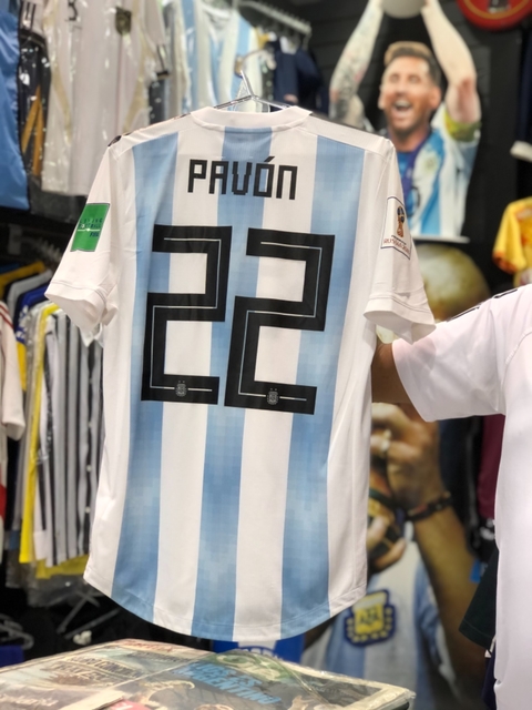 Camiseta Selección Argentina Titular 2018 + Nombre + Número + Parches