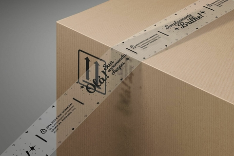 Fita Adesiva 48x100 Emotiva Transparente Sua encomenda chegou com Selo de Segurança