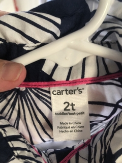 2A | Vestido azul y blanco con cuello. CARTERS. 2 años. - comprar online