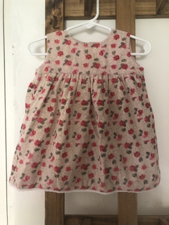6M | Vestido corderoy rosas. 6 meses. - comprar online