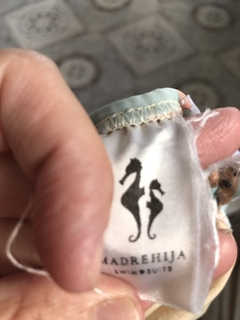 Traje de baño con caballitos de mar. Madre e hija. Talle 4 años. en internet