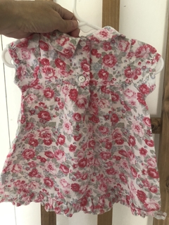 6M | Vestido floreado rosa MC con cuellito. CRECIENDO. 6 meses. - comprar online
