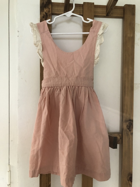 Vestido rosa viejo cruzado en espalda. Merenguitos. 6 años. - comprar online