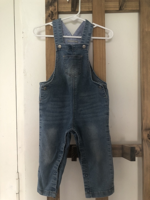 OUTLET- Jardinero de jean. MIMO. 12 meses. le falta el ultimo botón.