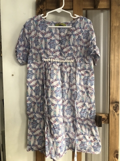 Vestido lila/celeste MC forrado abajo. RAPSODIA. Talle 6 años. - comprar online