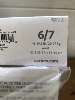 NUEVO- Tres calzoncillos tipo slip de algodón. CARTERS. 6/7 años. Ver medidas en empaque. - Lo Canto • Moda Circular