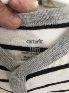 Enterito algodón a rayas con tren. CARTERS. 18 meses. en internet