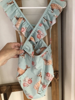 Traje de baño con caballitos de mar. Madre e hija. Talle 4 años. - comprar online