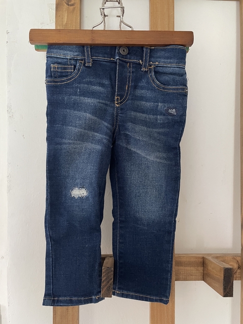 18M | Jean azul con cintura elástico gris. OSHKOSH. 18 meses.