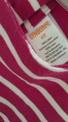 3A | Vestido MC rosa fucsia c/rayas bcas. GEMBOREE. Talle 3 en internet