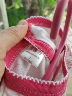 3M | Pijama entero algodón blanco c flores. GdeB. Talle 3 meses - comprar online