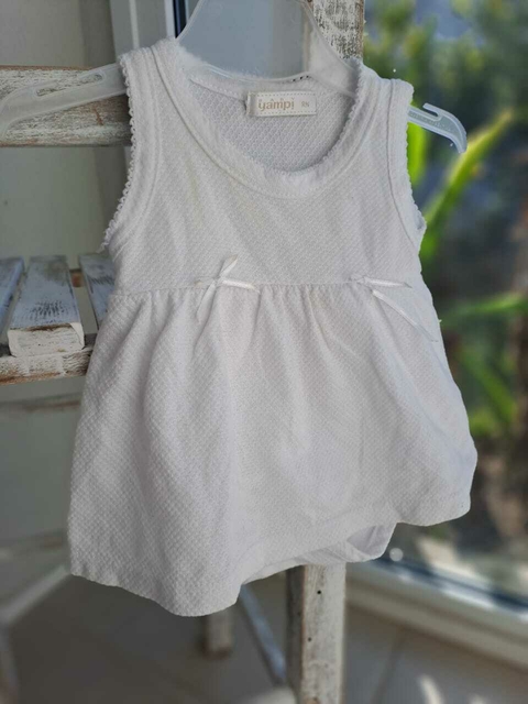 RN | OUTLET- Vestido blanco SM c body , de piqué- YAMP! - Talle RN