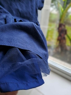 6M | Vestido de fiesta azul c cuello, pollera amplio tul interno, c bombacha - CARTERS - Talle 6 meses en internet