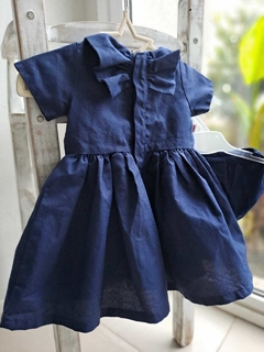 6M | Vestido de fiesta azul c cuello, pollera amplio tul interno, c bombacha - CARTERS - Talle 6 meses - Lo Canto • Moda Circular