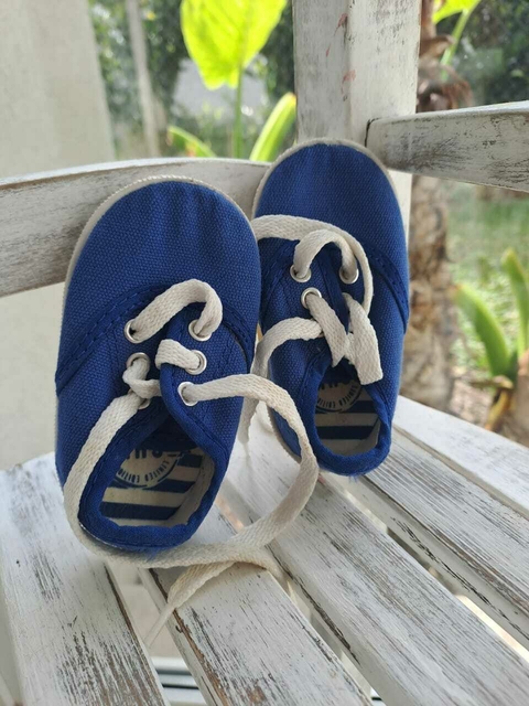 T18 | Zapatillas azules de tela suela goma blanca - CHEEKY - Talle 18