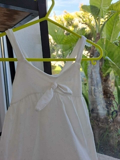 1A | Vestido c bretel blanco de algodón c estrellas plateadas - Talle 1 año - Lo Canto • Moda Circular