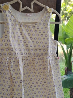 3A | Vestido SM con tira c botón, amarillo y lila forrado, con guardas - Talle 3 años - comprar online