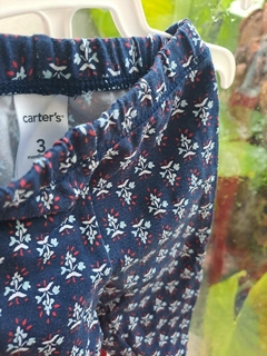 3M | Set 2 pantalones : azul c guardas en blnco y rojo + rojo - CARTERS - Talle 3 meses - comprar online