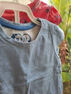9/12M | Set 2 remeras MC celeste + rosa c flores celestes - PRIMARK - Talle 9a12 meses - comprar online
