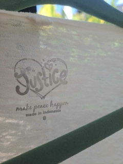 8A | Remera ML blanca c mariposas en gris y rosa brillante- JUSTICE - Talle 8 años - comprar online