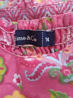 14A | Vestido largo rosa c flores y guardas , breteles y volado - MIMO - Talle 14 años - comprar online