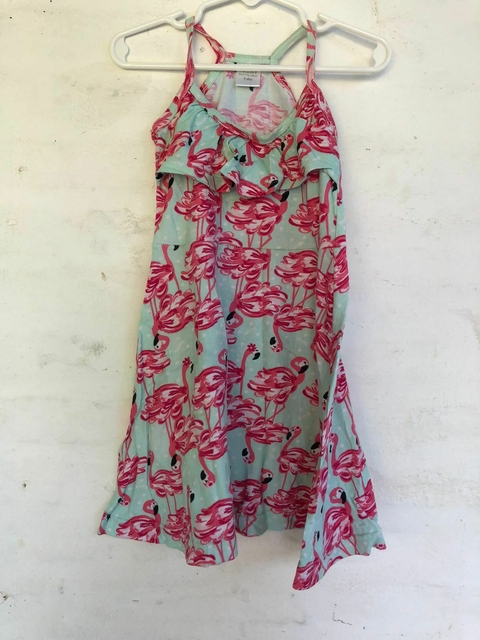 3/4A | OUTLET- Vestido con flamencos. Talle 4 años. Va más para 3 años.