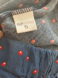 12A | Short azul c pintitas rojas - ADVANCED - Talle 12 años. Tiene 30 cm de cintura (frente). - Lo Canto • Moda Circular