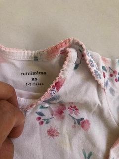 0/3M | OUTLET- Body ML blanco con flores. Mini Mimo. Talle XS. 0 a 3 meses. - comprar online