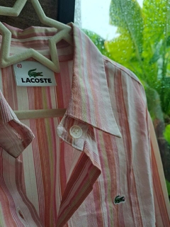 Camisa ML a rayas rosa y amarillo - LACOSTE - Talle 40 - comprar online