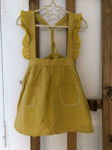 Vestido mostaza de lino. BHAVAN. 4/5 años.