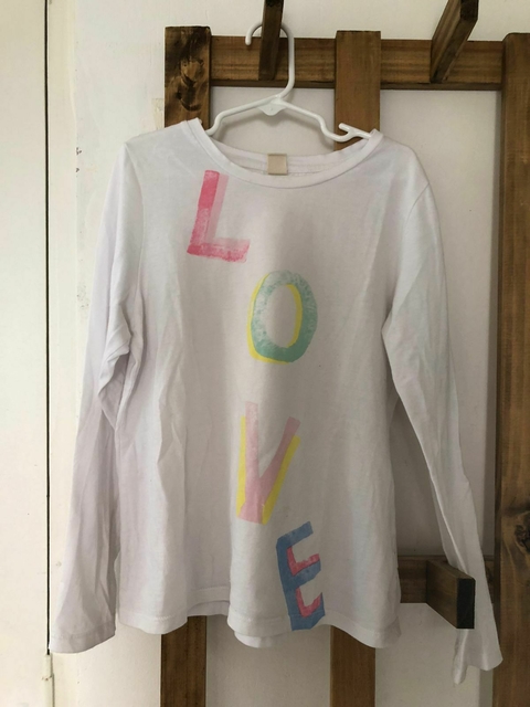 12A | Remera blanca ML "LOVE". CHEEKY. 12 años.