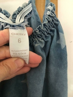 Vestido de denim con estrellas blancas. CHEEKY. Talle 6 años. - comprar online