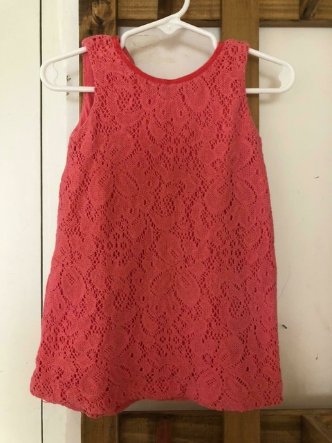Vestido sin mangas salmón. ZARA. 24 meses.