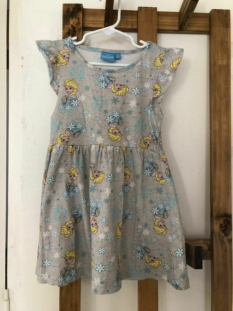 Vestido de algodón gris FROZEN. DISNEY. 4/5 años.