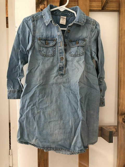 Outlet- Vestido ML de jean. Oshkosh. 4 años.