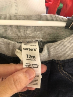 12A | Pantalón azul con cintura elástica gris. CARTERS. 12 meses. - comprar online