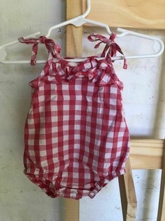 Enterito con tiritas a cuadros rosa. CHEEKY. XS de bebe. 1 mes. - comprar online